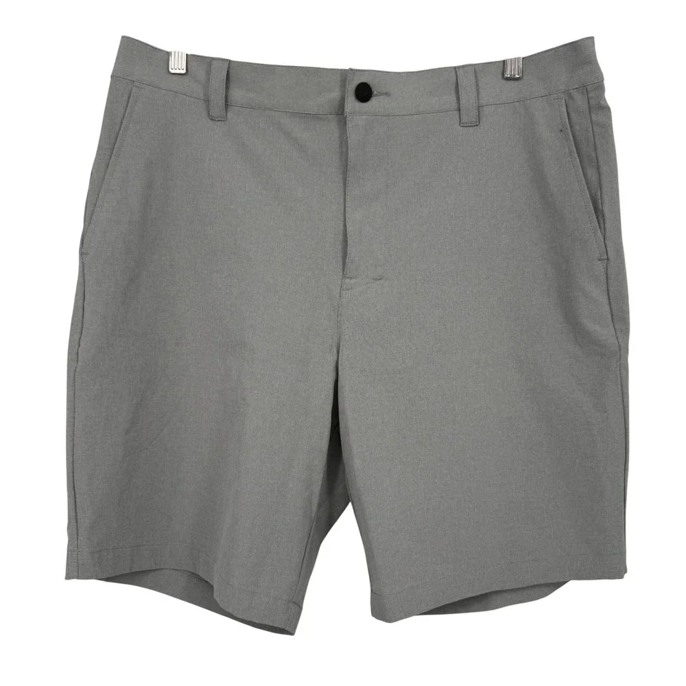 Banana Republic Mens Grey Comfort Flat Front Stretch Wicking Shorts Size 38‎ NWT